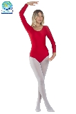 BODY DANZA IN LYCRA MANICA LUNGA ROSSA DONNA